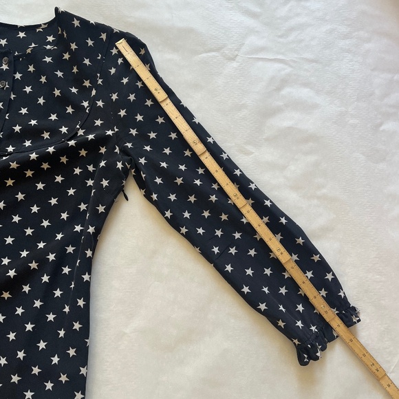 J.Crew Collection Star Print Casual Dress Silk Cocktail Long Sleeve H0085 SZ 8 M - Picture 14 of 15